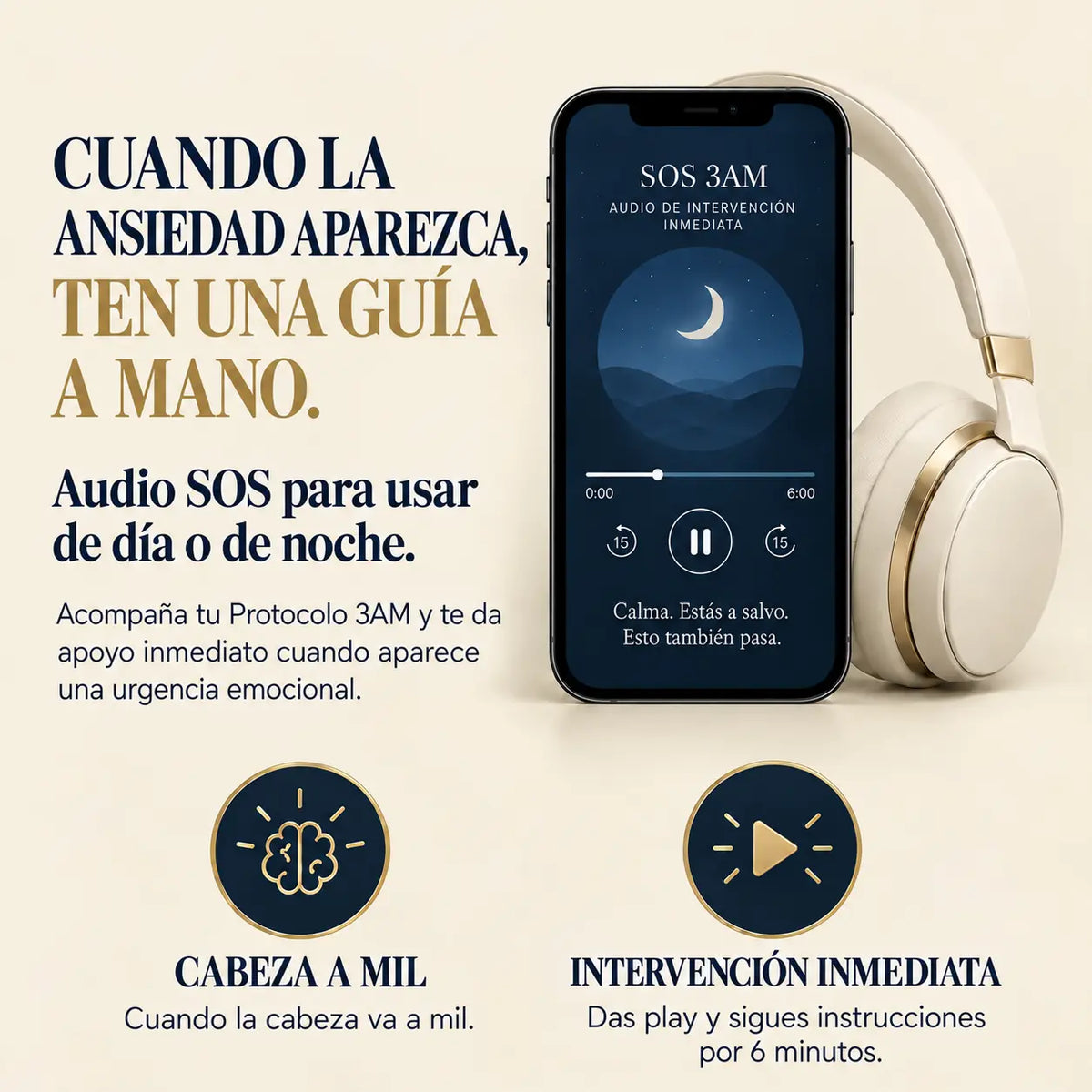 Audio SOS 3AM · Corta la Espiral de Ansiedad — 3AM Cuerpo Agotado, Mente en Alerta