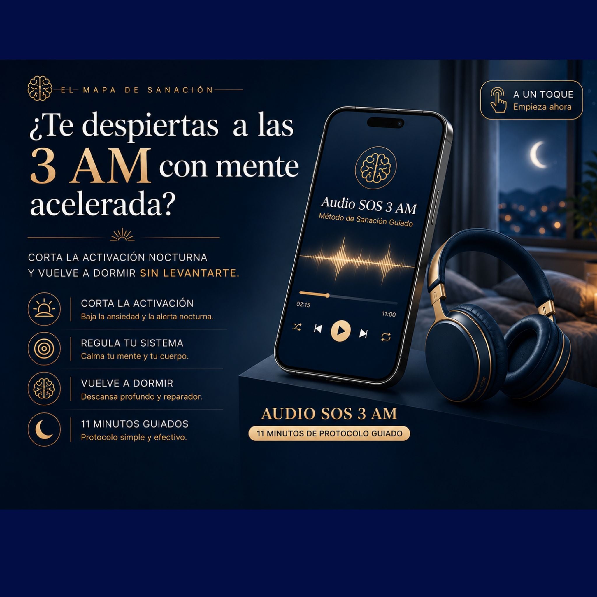 Audio SOS 3AM · Corta la Espiral de Ansiedad — 3AM Cuerpo Agotado, Cerebro en Alerta